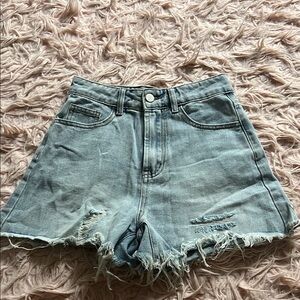 Cider Blue Distressed Jean Shorts